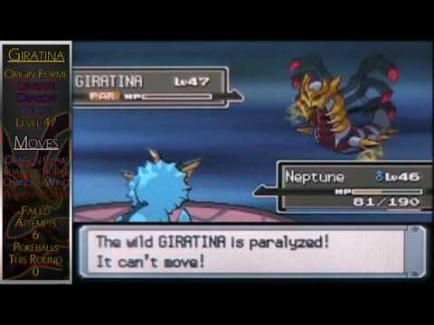 Pokemon Platinum Walkthrough Part 84 Catching Giratina (Origin Forme) in a Pokeball