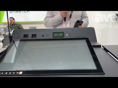 ISE 2023: Temas Technology Overviews Height-Adjustable TK32H Digital Podium With Motorized Display