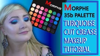 Morphe 35B Turquoise Cut Crease Makeup Tutorial
