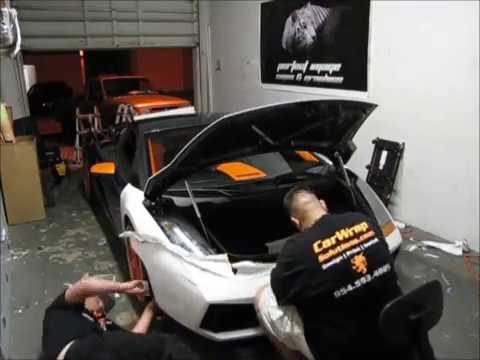 3M Certified Lamborghini Matte White Vinyl Vehicle Wrap Fort Lauderdale 