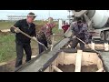 заливка бетона миксером