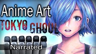 ~ Anime Art ~ Touka Kirishima Tokyo Ghoul DRAWING (Narrated)