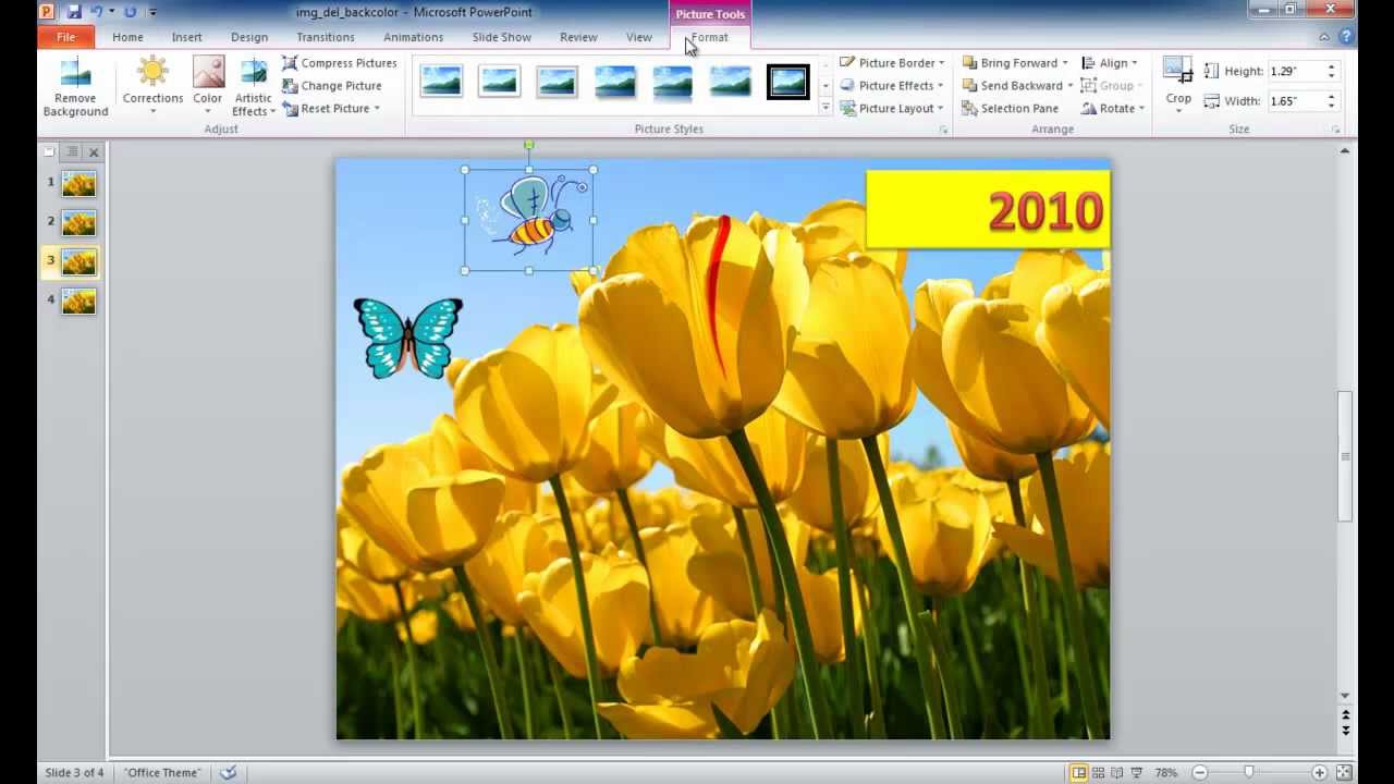 how to make a background picture lighter in powerpoint