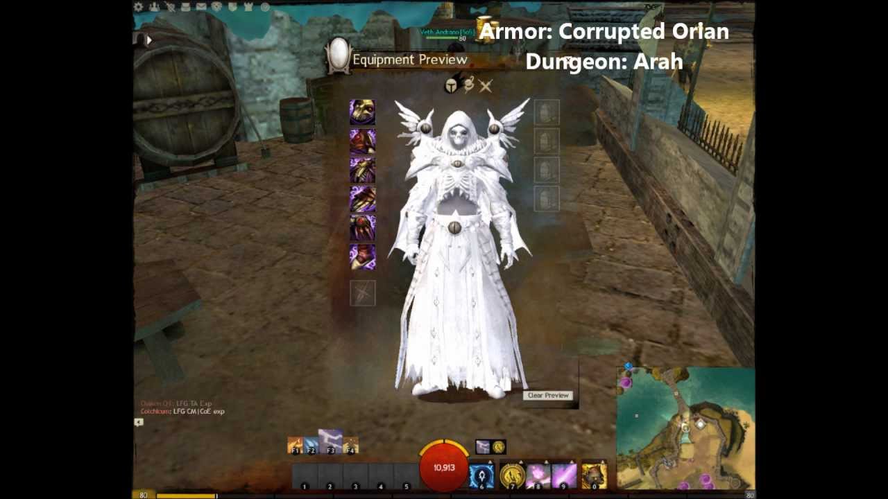 Guild Wars 2 All Dungeon Armor Sets Light, Exotic Human