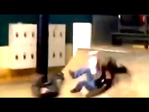 Girl Gets Elbow Dropped By Flying Skateboarder