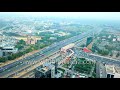 Gurgaon aerial view of Delhi NCR development: dizzying traffic and buildings