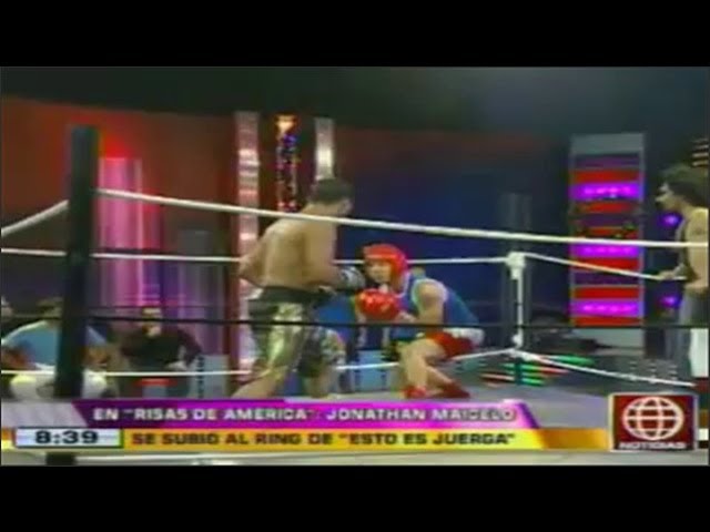 Jonathan Maicelo se subio al ring de Esto es juerga en Risas de America