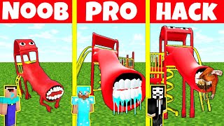 Minecraft Battle: NOOB vs PRO vs HACKER : SCP EXTRA SLIDE BUILD CHALLENGE / Mine