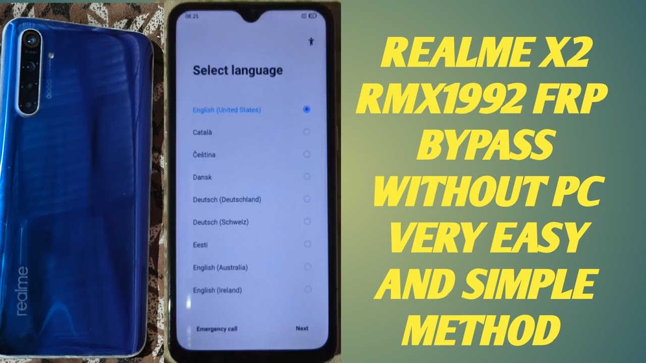 Realme X2 XT RMX1992/RMX1991 FRP bypass google account Realme X2 XT RMX1992/RMX1991 FRP bypass google account