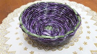how to handcraft a beautiful basket out of newspapers - كيفية صناعة سلة جميلة باستخدام الجرائد
