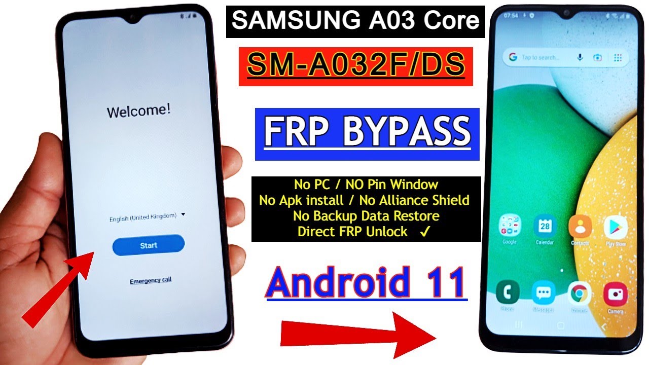 Samsung A03 Core (SM-A032F/DS) FRP Bypass Android 11 | Samsung A03 Core (SM-A032F/DS) FRP Bypass Android 11 |