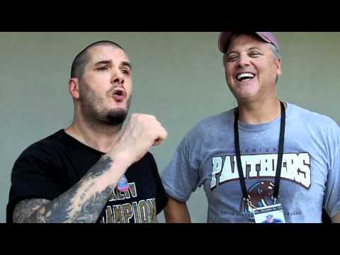 Phil Anselmo of Pantera and Down with Bobby Hebert at Saints Training Camp 