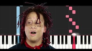 Trippie Redd - Love Scars (SLOW EASY PIANO TUTORIAL)
