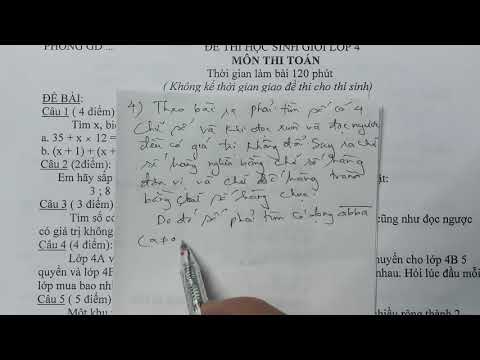 Toán lớp 4: ĐỀ THI HỌC SINH GIỎI