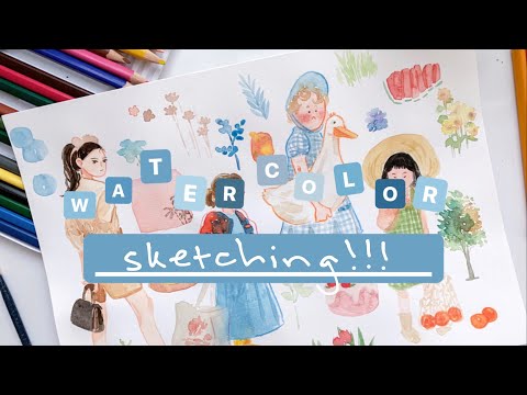 KIỂU VẼ DÀNH CHO NHỮNG NGÀY LƯỜI - KÍ HOẠ MÀU NƯỚC - WATERCOLOR SKETCHING