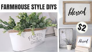 DIY DOLLAR TREE FARMHOUSE DIYS | FARMHOUSE STYLE KITCHEN DECOR | DIY SIGN, MAGNETIC BOARD, PLANTER
