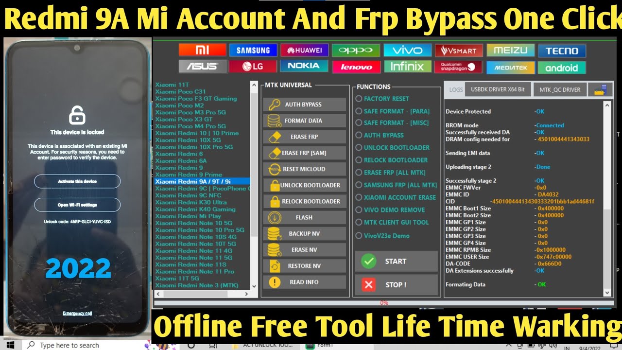 Redmi 9a 9 9i 9 prime mi account and frp remove tool Redmi 9a 9 9i 9 prime mi account and frp remove tool