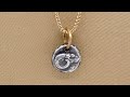 Miniature Ram Coin Amulet Pendant Necklace, 24kt Gold and Silver
