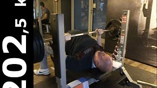 Raw Bankdrücken - 202,5 Kg - Masters 62 W. Kurda - 2015