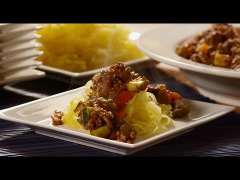 Paleo Recipes - How to Make Spaghetti Squash with Meat Sauce - YouTube