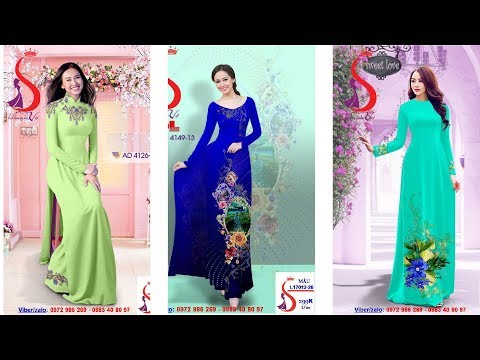ÁO DÀI ĐẸP l ÁO DÀI MÀU XANH ĐẸP l Vải áo dài S