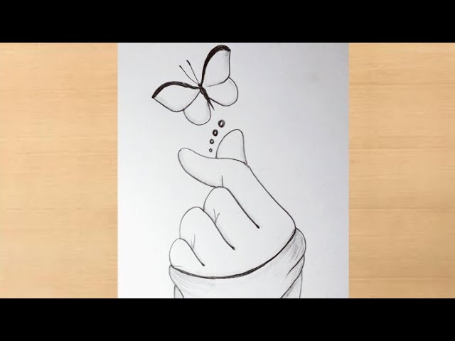 Play this video Pencil drawing of have with beautiful butterflybutterflydrawing