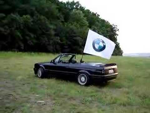 BMW e30 cabrio and flag BMW e30 cabrio and flag BMW e30 with flag