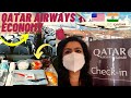 QATAR AIRWAYS ECONOMY CLASS USA TO INDIA ✈