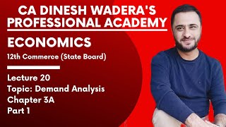 Lecture 20 - Demand Analysis - Chapter 3A - Part 1 - 12th Commerce Economics
