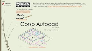 Corso Autocad -  Lezione 25 - Il Disegno Parametrico