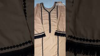 Simple And Sober Kurti Design With Lace