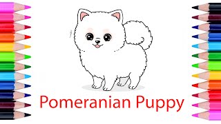 How To Draw Cute Pomeranian Puppy Drawing Ea Drawing For Kids