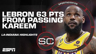 Lakers rally to beat Pacers 👀 LeBron now 63 PTS away from record [HIGHLIGHTS] | SportsCenter