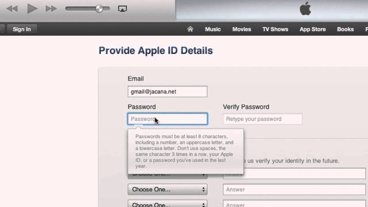 making new itunes account
