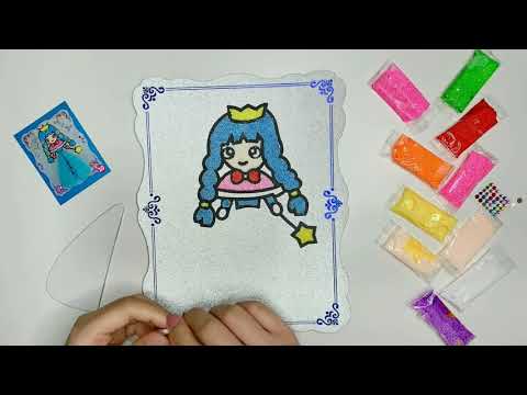 TRANH SLIME | Váy 3D/ Làm váy xếp, tô màu slime cho công chúa tóc mây - 3D Princess Color Dress