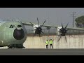 A400M - first plane for Royal Air Force - engine tests and taxying
