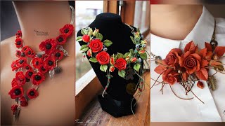 Stunning New Trendy Fashion Design Of Necklace Polymer Flower Jewelry
