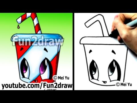 Kawaii Food - How to Draw Kawaii EASY - Soda pop drink