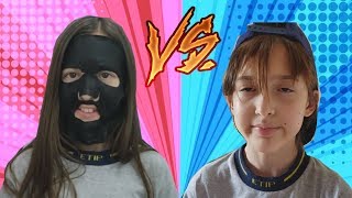 Menina Vs Menino Se Arrumando Pra Escola - Vídeo De Rotina - Girl Vs Boy Mafer