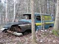 Old abandoned vehicle in woods