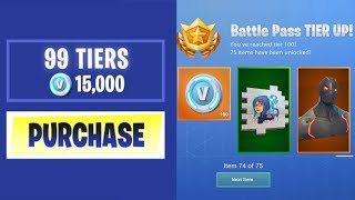 BUYING EVERY SEASON 4 BATTLE PASS TIER in Fortnite: Battle Royale