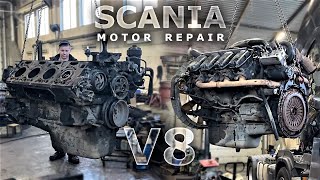 Scania R500 V8 - Ремонт Мотора. Пробег 1,6 Млн. Часть 1: Полная Разборка