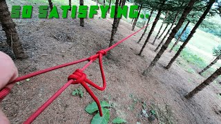 The Most Satisfying Way To Tension The Rope Paracord - Mechanical Advantage Taut Line Hitch