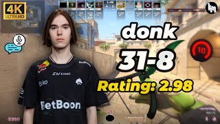 Donk 31-8 Wsuns1De Mirage Faceit Avg. 3340 Elo Oct 13, 2025