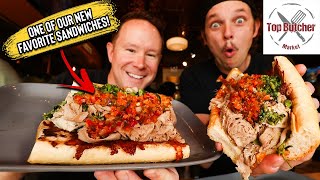 Chef Jeff Mauros Legendary Porchetta Sandwich At Top Butcher Market With Chef Dave Berni