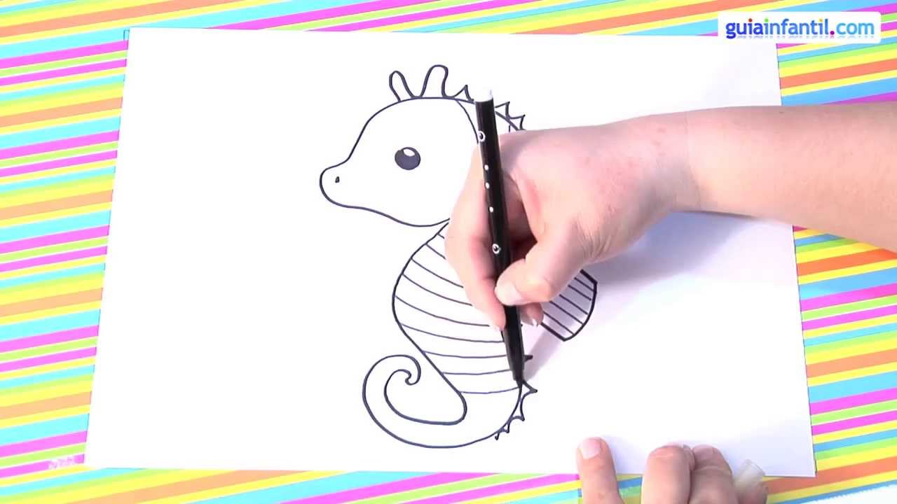 Cómo dibujar un caballito de mar - YouTube