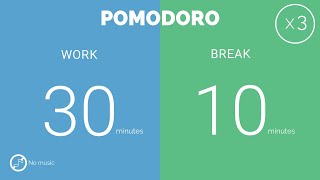 30 / 10  Pomodoro Timer - 2 hours study || No music - Study for dreams - Deep fo