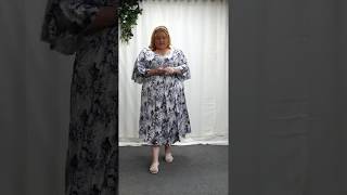 Grey Blossom Satin Gypsy Style Dress Cf5220