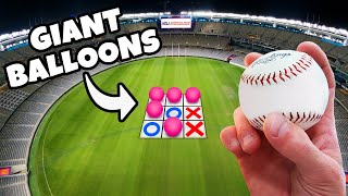 Giant Balloon Popping Tic Tac Toe From Stadium Roof