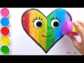 Glitter Rainbow Heart Coloring, Drawing 🌈❤️ Learn Colors for Kids, Toddlers | Magic Fingers Art